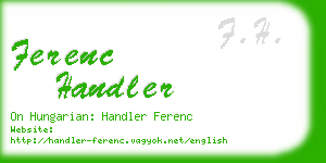 ferenc handler business card